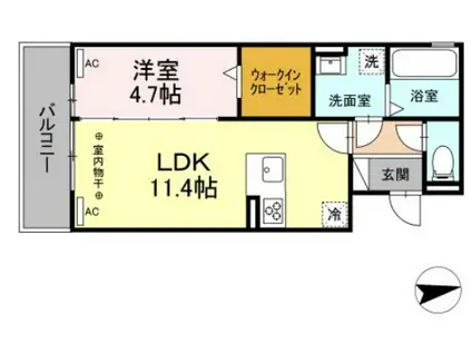 D-HILLS名塚町(1LDK/2階)の間取り写真