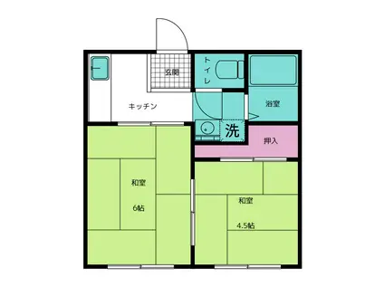 ラヤマハイム(2K/2階)の間取り写真