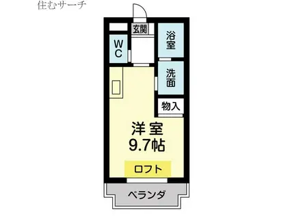 松本台イースト(1K/2階)の間取り写真