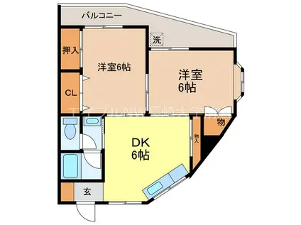 サンハイツ高尾(2DK/2階)の間取り写真