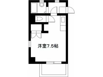 エスポワール鶴島(ワンルーム/4階)の間取り写真