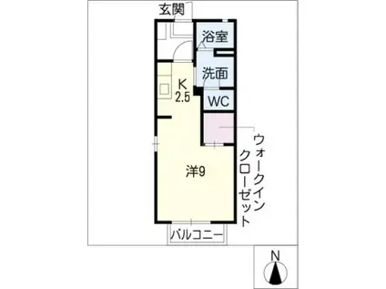 プチメゾンクレール(ワンルーム/2階)の間取り写真