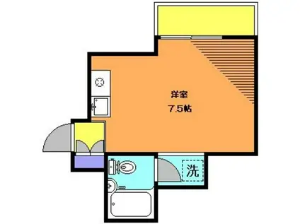 ハイツニシダ(ワンルーム/3階)の間取り写真