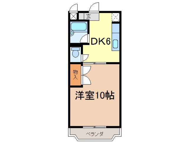マンションCLOVER(1DK/1階)の間取り写真