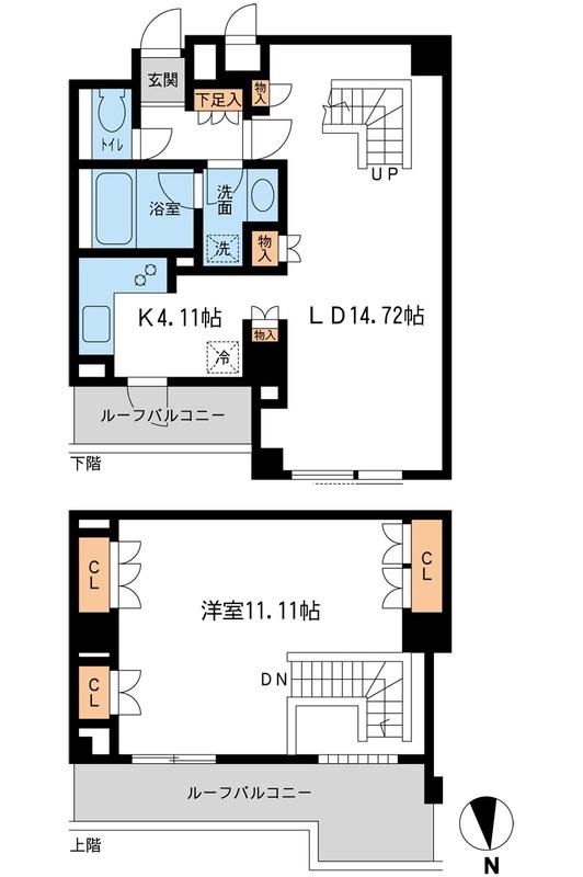 レジデンス白金コローレ レジデンスシロカネコローレ(1LDK/4階)の間取り写真