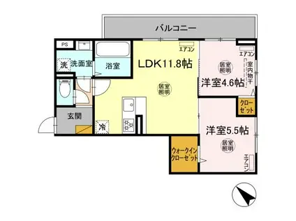 ルミエール五井・I(2LDK/3階)の間取り写真