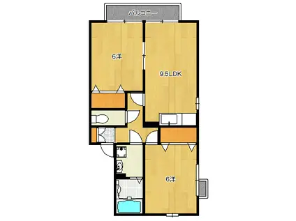 スペランツァ(2LDK/1階)の間取り写真