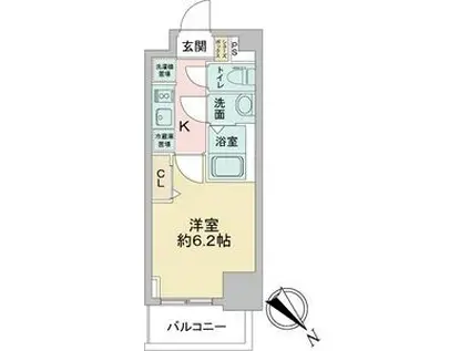 アステリ鶴舞テーセラ(1K/14階)の間取り写真