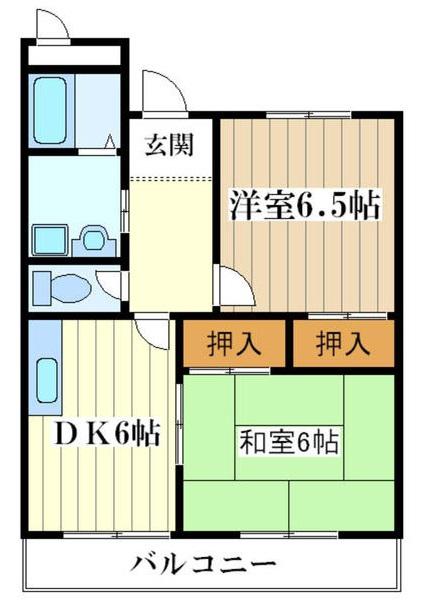 ドリームハイツ(2DK/4階)の間取り写真
