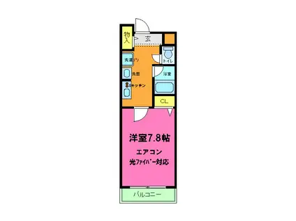 阪急京都線 西院駅(阪急) 徒歩8分 4階建 築15年(1K/1階)の間取り写真