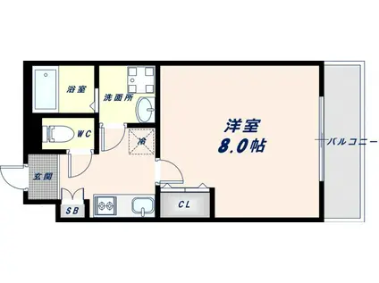 リヴィアス大阪イースト(1K/3階)の間取り写真