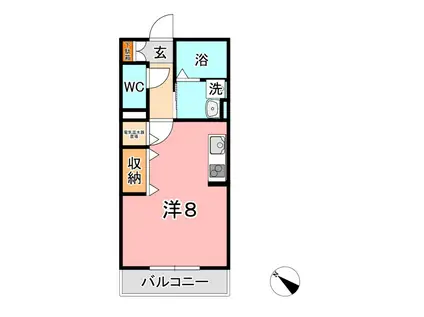 コンフォート高山(ワンルーム/1階)の間取り写真