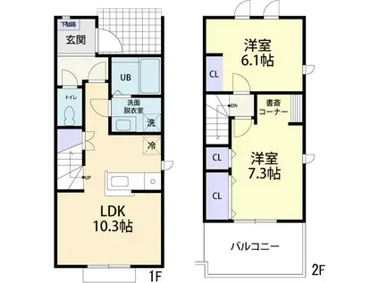FALIATE B(2LDK/1階)の間取り写真