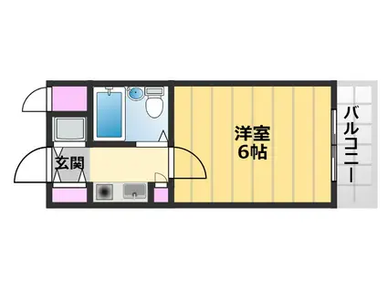 サンタフェ(1K/4階)の間取り写真