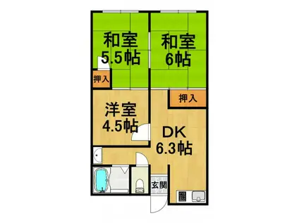 メゾン泉(3DK/2階)の間取り写真