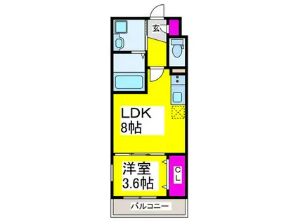 フィアスコート北助松II(1LDK/3階)の間取り写真