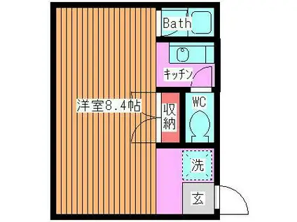 シャトルM1(1K/2階)の間取り写真