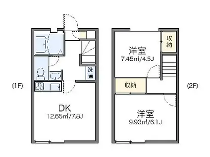 レオパレス大的(2DK/1階)の間取り写真
