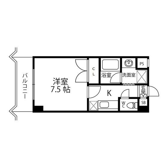 サクセスタウン2(1K/3階)の間取り写真