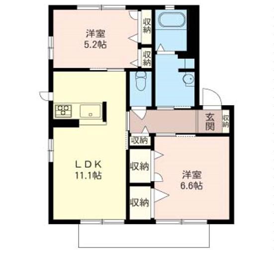 ブランメゾン(2LDK/1階)の間取り写真