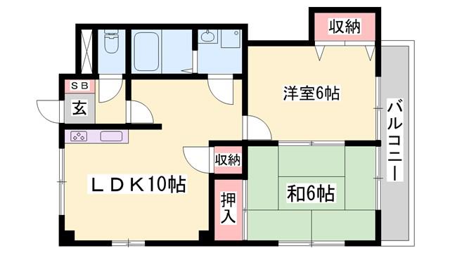 エスポワール(2LDK/1階)の間取り写真