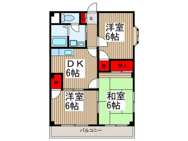 グランデール東越谷 2階階 間取り