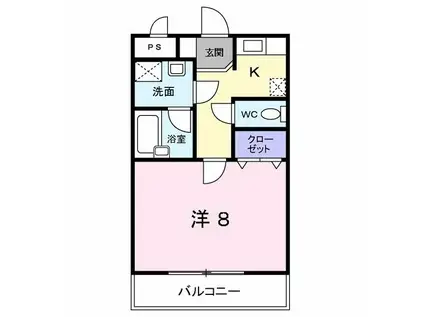 ジュネス黒髪(1K/3階)の間取り写真