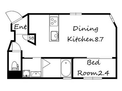 ブロンテ大久保駅前III(1LDK/1階)の間取り写真
