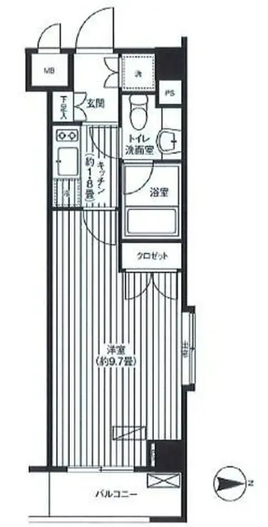 グランハイツ東新宿 4階階 間取り