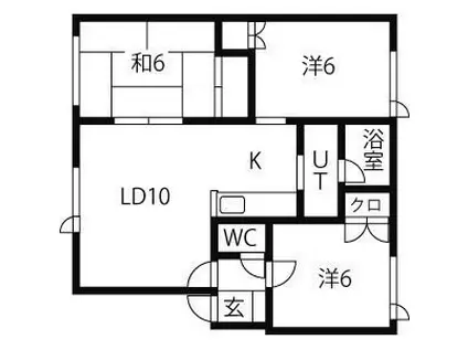 メゾンド堤II(3LDK/2階)の間取り写真