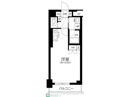 T S GARDEN 六郷土手(ワンルーム/3階)の間取り写真