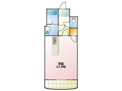 やまやの森(ワンルーム/1階)の間取り写真