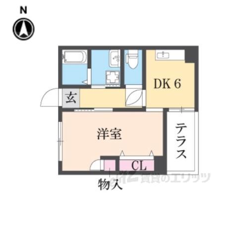 コスモスハイツ(2DK/1階)の間取り写真