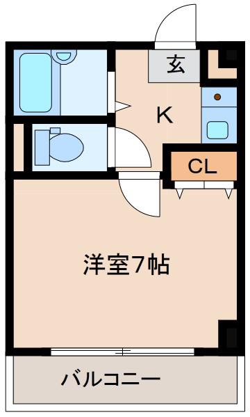 KASEYA新大阪(1K/2階)の間取り写真