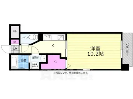 ルービンス宇品御幸2(1K/7階)の間取り写真