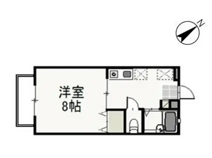 コーポさとうII(1K/2階)の間取り写真