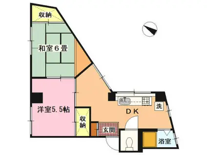 いでゆビル(2DK/3階)の間取り写真