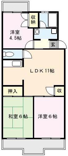 サンライズマンション大宮(3LDK/1階)の間取り写真