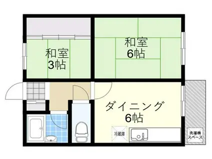 大石北町マンション(2DK/3階)の間取り写真