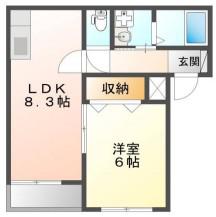 アガサント(1LDK/2階)の間取り写真