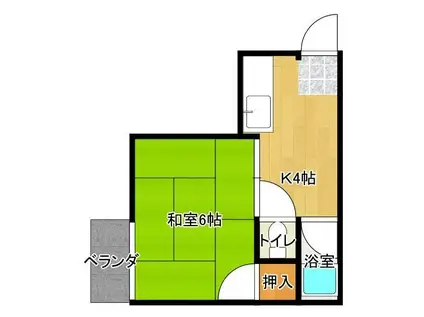 メゾン本町(1K/3階)の間取り写真