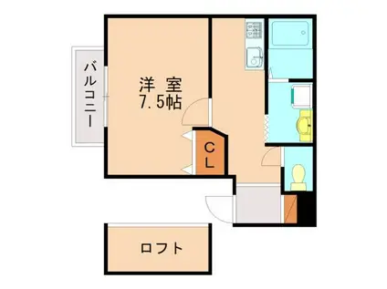 サンティール舞松原C(1K/2階)の間取り写真