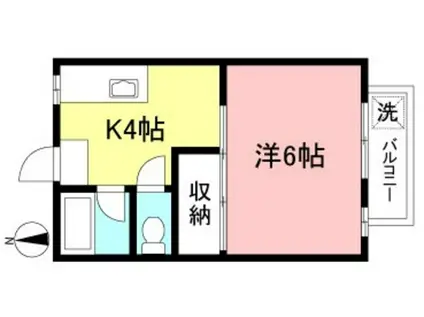 メゾンフローラ(1K/1階)の間取り写真