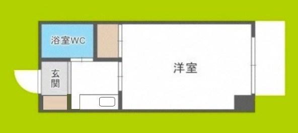 ハイツしらゆり(1K/4階)の間取り写真
