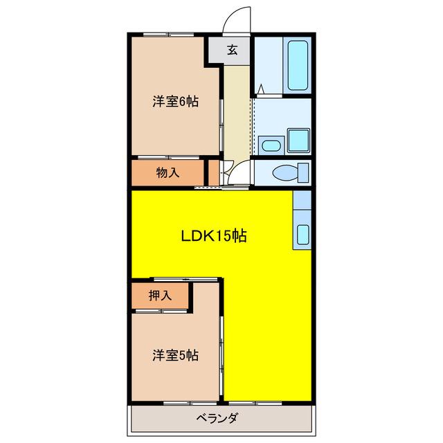 カーサプリメール(2LDK/2階)の間取り写真