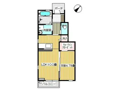 エスペランサ(1LDK/1階)の間取り写真