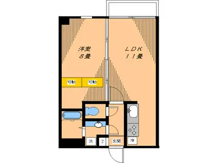 メルベーユ弥生(1LDK/2階)の間取り写真