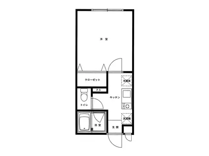 メゾン・ベルニューズ(1K/2階)の間取り写真