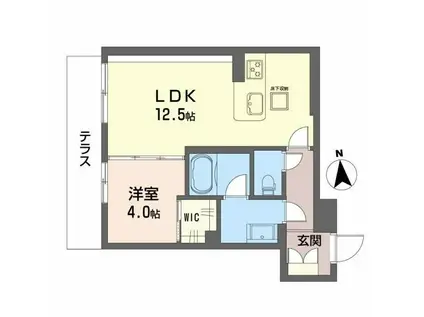 シャーメゾン江平ウエスト(1LDK/1階)の間取り写真