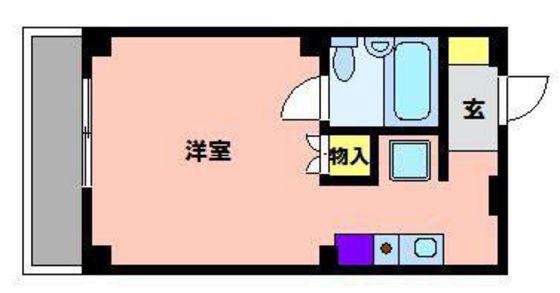 ノーブルハイツ鹿田(ワンルーム/5階)の間取り写真